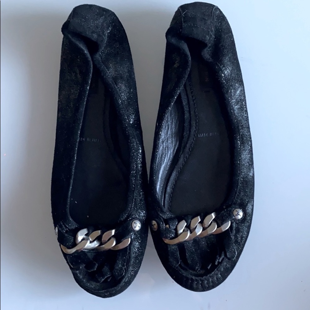 Louis Vuitton Black Suede Whisper Ballerina Flats